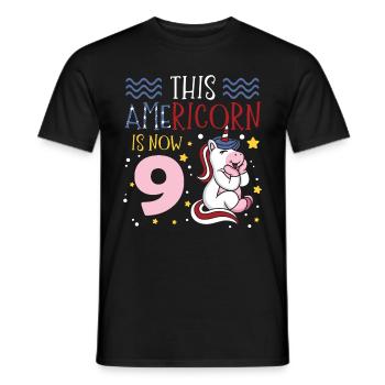 Cette Americorn est maintenant 9 Poney Licorne 4 juillet - T-shirt homme - noir - Devant - AI Model Male 178 light (178cm)