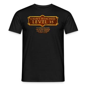 I have reached level 35 rpg online gaming - Men's T-Shirt - black - Front - AI Model Male 178 light (178cm)