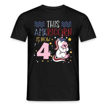 Cette Americorn est maintenant 4 Poney Licorne 4 juillet - T-shirt homme - noir - Devant - AI Model Male 178 light (178cm)