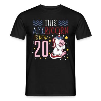 Dieses Americorn Ist Jetzt 20 Einhorn Pony 4. - Männer T-Shirt - Schwarz - Vorne - AI Model Male 178 light (178cm)