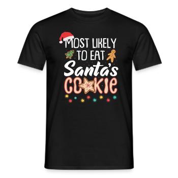 Most Likely To Eat Santas Cookie Xmas Tshirt - Männer T-Shirt - Schwarz - Vorne - AI Model Male 178 light (178cm)