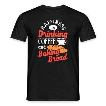 Baking Bread Drinking Coffee Caffeine Bread Baker - Men's T-Shirt - black - Front - AI Model Male 178 light (178cm)