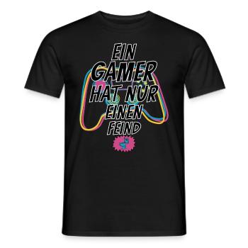 Gamer Klo als Feind. Lustiger Gamer. Geschenk - Männer T-Shirt - Schwarz - Vorne - AI Model Male 178 light (178cm)