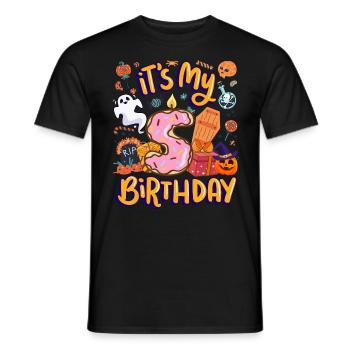 C’est mon beignet de pâtisserie 5 anniversaire Halloween 5. - T-shirt homme - noir - Devant - AI Model Male 178 light (178cm)