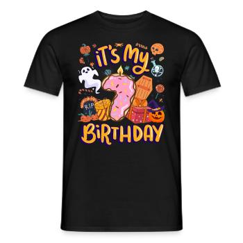 C’est mon beignet de pâtisserie 7 ans Halloween 7. - T-shirt homme - noir - Devant - AI Model Male 178 light (178cm)