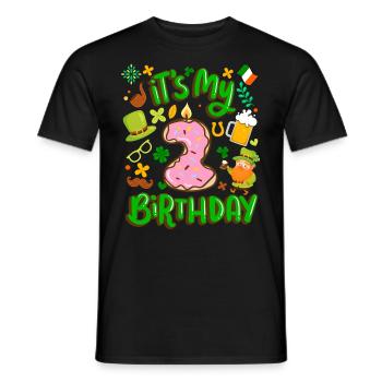 Es Ist Mein 2 Geburtstag Urlaub Donut St. - Männer T-Shirt - Schwarz - Vorne - AI Model Male 178 light (178cm)