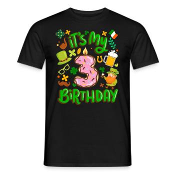 Es Ist Mein 3 Geburtstag Urlaub Donut St. - Männer T-Shirt - Schwarz - Vorne - AI Model Male 178 light (178cm)