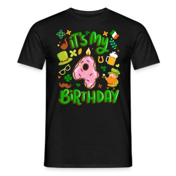 Es Ist Mein 4 Geburtstag Urlaub Donut St. - Männer T-Shirt - Schwarz - Vorne - AI Model Male 178 light (178cm)