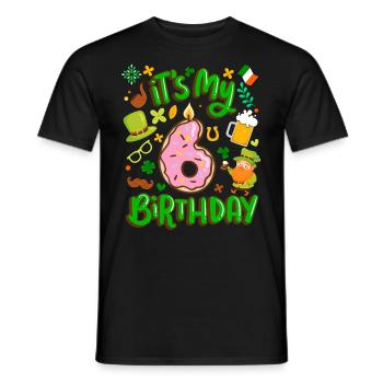 C’est mon beignet de vacances de 6 ans. - T-shirt homme - noir - Devant - AI Model Male 178 light (178cm)