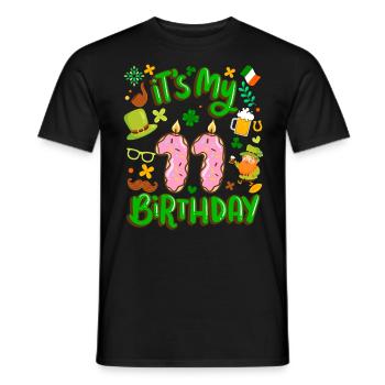 Es Ist Mein 11 Geburtstag Feiertag Donut St. - Männer T-Shirt - Schwarz - Vorne - AI Model Male 178 light (178cm)