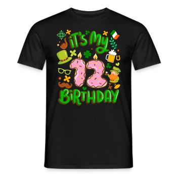 Es Ist Mein 12 Geburtstag Urlaub Donut St. - Männer T-Shirt - Schwarz - Vorne - AI Model Male 178 light (178cm)