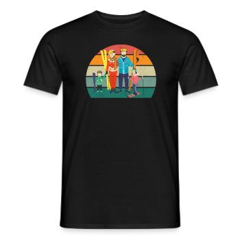 Ski Skier Skier Winter Snow Mountains - Men's T-Shirt - black - Front - AI Model Male 178 light (178cm)