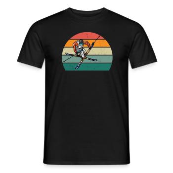 Ski Skier Skier Winter Snow Mountains - Men's T-Shirt - black - Front - AI Model Male 178 light (178cm)
