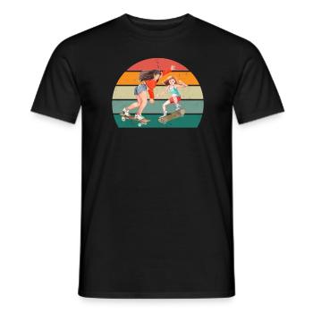 skatboarden skatboarder skatboarderin skatboard - Männer T-Shirt - Schwarz - Vorne - AI Model Male 178 light (178cm)