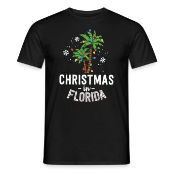 Christmas In Florida Deck The Palm Trees Family - Men's T-Shirt - black - Front - AI Model Male 178 light (178cm)