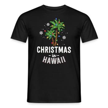 Christmas In Hawaii Deck The Palm Trees Family - Men's T-Shirt - black - Front - AI Model Male 178 light (178cm)