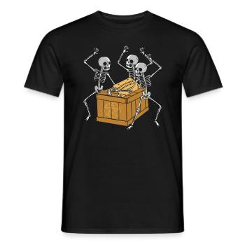 Retro Halloween Skeleton Playing Ouija Horror - Men's T-Shirt - black - Front - AI Model Male 178 light (178cm)
