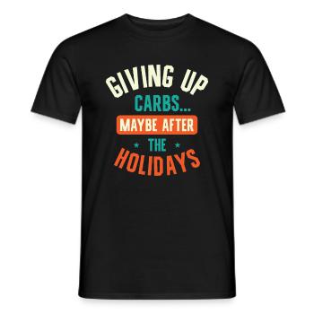 Christmas Holiday Carbs Foodie Fitness Work Out - Men's T-Shirt - black - Front - AI Model Male 178 light (178cm)