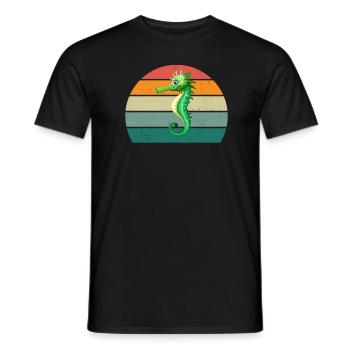 Seahorses Water Sea Ocean Swimming Horses - Men's T-Shirt - black - Front - AI Model Male 178 light (178cm)
