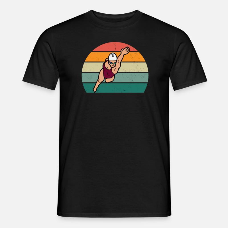 Nageur Nageur Eau Eau Eau Mer Natation - T-shirt homme - noir