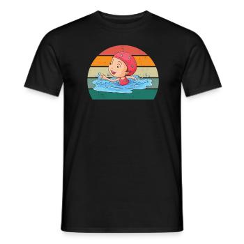 schwimmer schwimmerin wasser nass meer schwimmen - Männer T-Shirt - Schwarz - Vorne - AI Model Male 178 light (178cm)