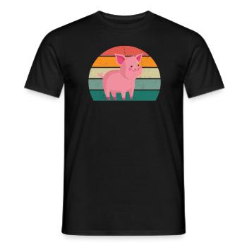 porcs porcs verrat porcherie porc - T-shirt homme - noir - Devant - AI Model Male 178 light (178cm)