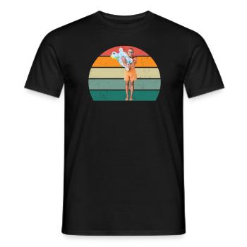schwimmer schwimmerin wasser nass meer schwimmen - Männer T-Shirt - Schwarz - Vorne - AI Model Male 178 light (178cm)