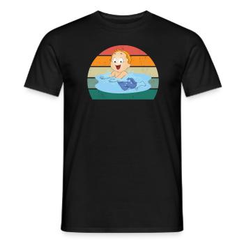 schwimmer schwimmerin wasser nass meer schwimmen - Männer T-Shirt - Schwarz - Vorne - AI Model Male 178 light (178cm)