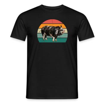 porcs porcs verrat porcherie porc - T-shirt homme - noir - Devant - AI Model Male 178 light (178cm)