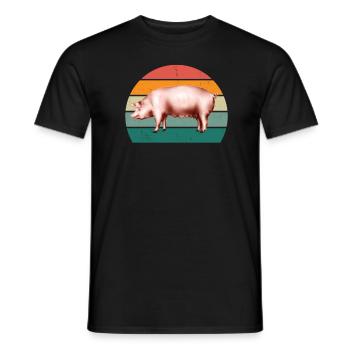 porcs porcs verrat porcherie porc - T-shirt homme - noir - Devant - AI Model Male 178 light (178cm)