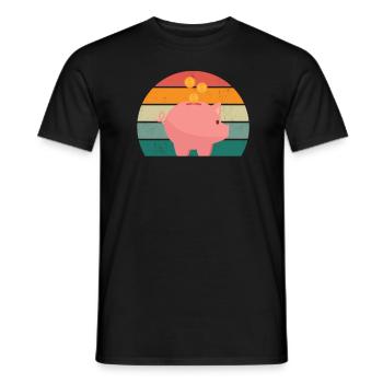 porcs porcs verrat porcherie porc - T-shirt homme - noir - Devant - AI Model Male 178 light (178cm)
