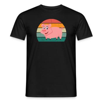 porcs porcs verrat porcherie porc - T-shirt homme - noir - Devant - AI Model Male 178 light (178cm)