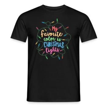 Meine Lieblingsfarbe ist Weihnachtsbeleuchtung Weihnachten - Männer T-Shirt - Schwarz - Vorne - AI Model Male 178 light (178cm)
