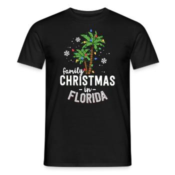 Family Christmas In Florida Palm Trees Xmas Beach - Men's T-Shirt - black - Front - AI Model Male 178 light (178cm)