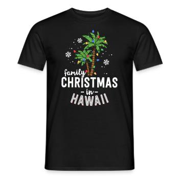 Family Christmas In Hawaii Palm Trees Xmas Beach - Men's T-Shirt - black - Front - AI Model Male 178 light (178cm)