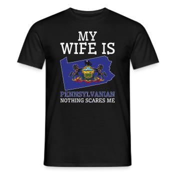 Rien ne me fait peur Pennsylvanian Wife - T-shirt homme - noir - Devant - AI Model Male 178 light (178cm)