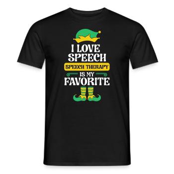 Speech Therapy Elf Christmas School Therapist SLP - Men's T-Shirt - black - Front - AI Model Male 178 light (178cm)
