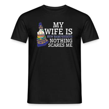 Nothing Scares Me New Hampshirite Wife New - Men's T-Shirt - black - Front - AI Model Male 178 light (178cm)