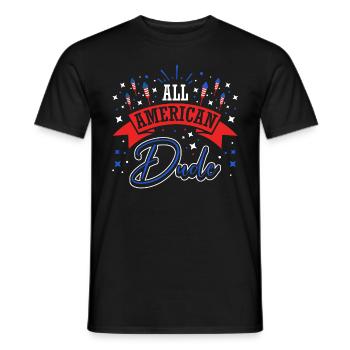 All American Dude July 4 Fireworks - Men's T-Shirt - black - Front - AI Model Male 178 light (178cm)