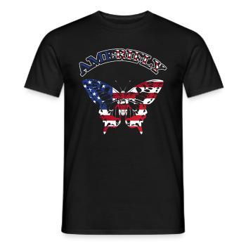 Amerifly July 4 Butterfly Wings - Men's T-Shirt - black - Front - AI Model Male 178 light (178cm)