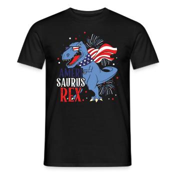 Ameri Saurus Rex 4 juillet Dinosaure Indépendance - T-shirt homme - noir - Devant - AI Model Male 178 light (178cm)