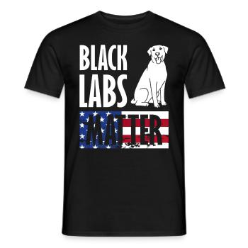 Black Labs Matter July 4 Dog Lovers - Men's T-Shirt - black - Front - AI Model Male 178 light (178cm)