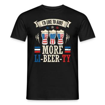 Ich Möchte Mehr Li-bier-ty 4. Juli - Männer T-Shirt - Schwarz - Vorne - AI Model Male 178 light (178cm)