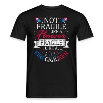 Not fragile like a flower July 4 - Men's T-Shirt - black - Front - AI Model Male 178 light (178cm)