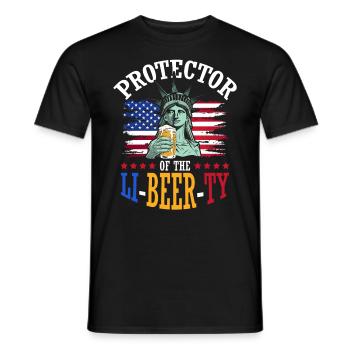 Protecteur de la bière Li-beer 4 juillet Jour de l’indépendance - T-shirt homme - noir - Devant - AI Model Male 178 light (178cm)