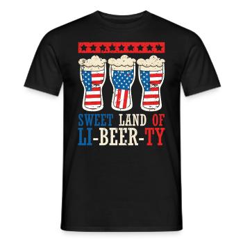 Süßes Land Der Li-bier-ty 4. Juli - Männer T-Shirt - Schwarz - Vorne - AI Model Male 178 light (178cm)
