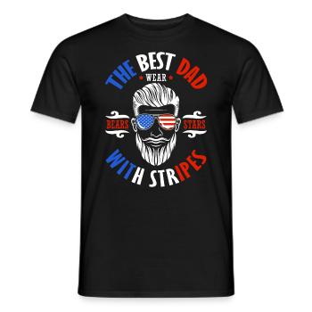 Les meilleurs vêtements Papa 4 juillet Feux d’artifice - T-shirt homme - noir - Devant - AI Model Male 178 light (178cm)