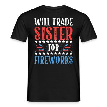 Wird Schwester Für Feuerwerk 4. Juli Feminist - Männer T-Shirt - Schwarz - Vorne - AI Model Male 178 light (178cm)
