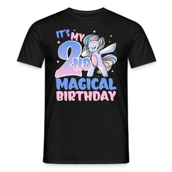 It's my 2nd magical birthday - Men's T-Shirt - black - Front - AI Model Male 178 light (178cm)