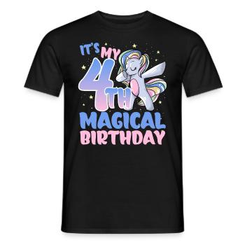 It's my 4th magical birthday - Men's T-Shirt - black - Front - AI Model Male 178 light (178cm)